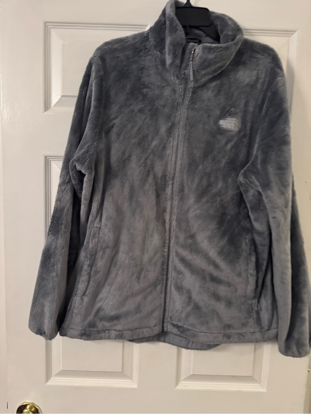 The North Face Men's Plush Gray Zip-Up Fleece